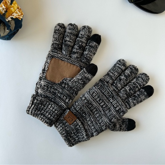 3/$20 C.C Unisex Cable Knit Inner Lined Anti-Slip Touchscreen Texting Gloves - Picture 9 of 12